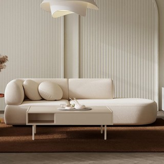 까사미아 비엔나 3인용 오픈카우치형 우형 방문설치, 아이보리