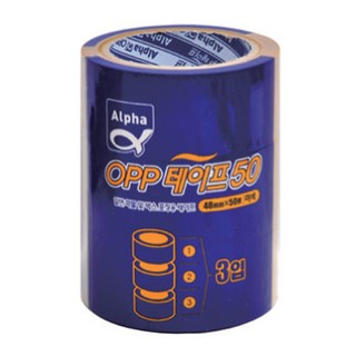 알파 OPP 박스 테이프 48mm x 50m, 베이지, 3개입