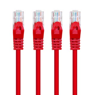 AVIVE 고급형 UTP 1m CAT6 랜선 케이블, 레드, 4개