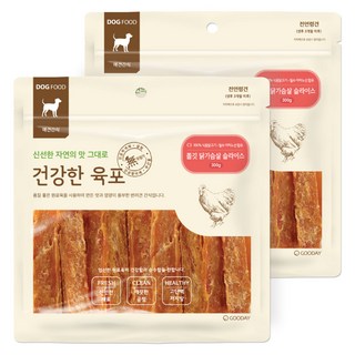 굿데이 강아지 건강한 육포, 쫄깃 닭가슴살 슬라이스