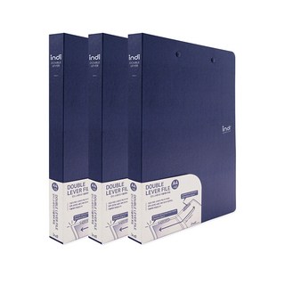 인디 스네이크 더블레버 파일 A4~A3, 남색, 3개