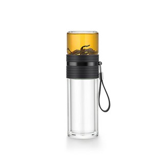 사마글라스 내열유리 티 텀블러 C001, 블랙, 238ml, 1개