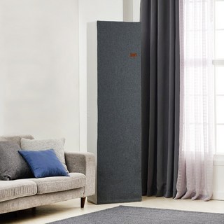 차콜 색상의 더자리 프리미엄 린넨필 에어컨 커버 – 사각 스탠드형 삼성무풍에어컨극세필터