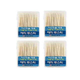 매직투스픽 치간칫솔 대용 기능성 이쑤시개 7cm, 100개입, 4개