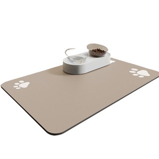 파스텔펫 반려동물 논슬립 방수 식기매트 50 x 30 cm, 베이지, 1개