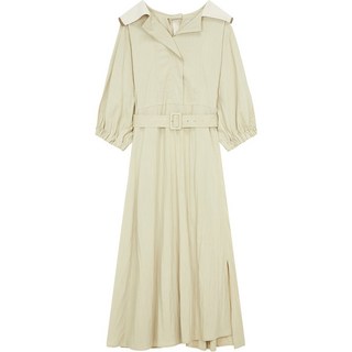 VOV(보브) 여성용 벨티드 니트 카라 원피스