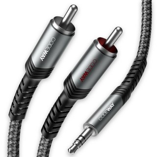 코드웨이 3.5mm AUX to 2RCA 스테레오 오디오 케이블, 1개, 3m