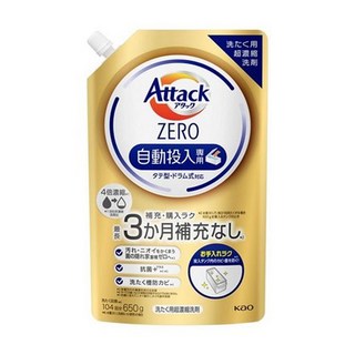 Attack 一匙靈 Zero超濃縮洗衣凝露補充包 自動投入機型用, 650g, 1包