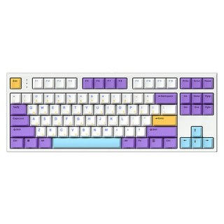 한성컴퓨터 OfficeMaster 뽀송 기계식 키보드 38g, 블루베리 스무디(화이트 + 퍼플 + 옐로우 + 스카이), GK777SE