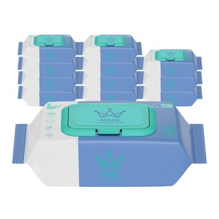 킹물티슈 소프트 터치 저자극 비데물티슈 캡형, 60g, 20매, 12개