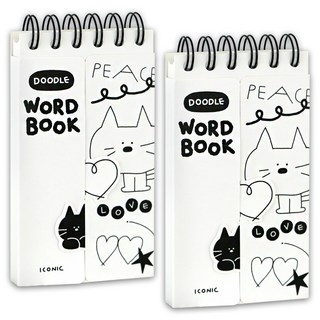 아이코닉 두들 단어장 수첩 81매, 01 White, 2세트