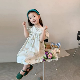 아르베 여아용 통기성 레리 반팔 원피스