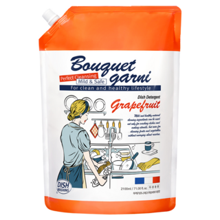 BOUQUET GARNI 環保1級蔬果碗盤洗潔精補充包, 葡萄柚香, 2.1公升 2包, 2.1L