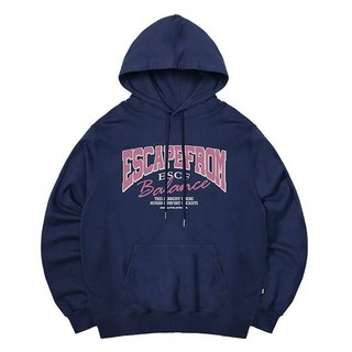 이스케이프프롬 핑크 밸런스 로고 프린트 후드티