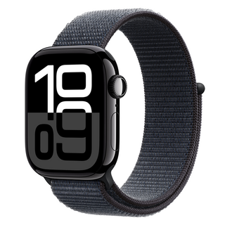 Apple 애플워치 10 GPS+Cellular, 42mm, 알루미늄, 제트 블랙 / 잉크 스포츠 루프, Loop