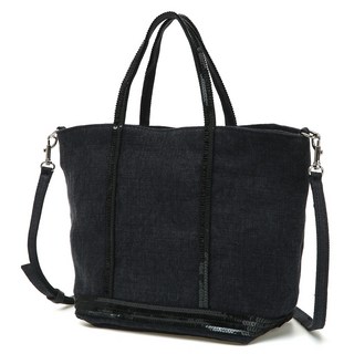 바네사브루노 여성용 스팽글 장식 린넨 카바스백 S