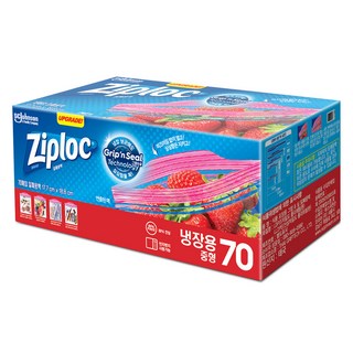 지퍼락 그립앤실 슬라이더 지퍼팩 냉장용, 중(M), 70개입, 1개