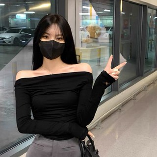 엘쏘 여성용 여리 섹시 드레이프 오프숄더 긴팔 티셔츠