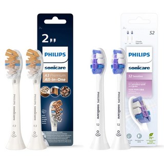 PHILIPS 飛利浦 Sonic Care優質刷頭 2入+超細刷毛刷頭 2入組, 1組, 高級牙刷頭(HX9092/67)、超細牙刷頭(HX6052/93)