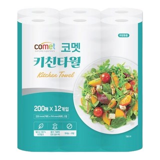 comet 廚房紙巾 200張, 1包, 12捲