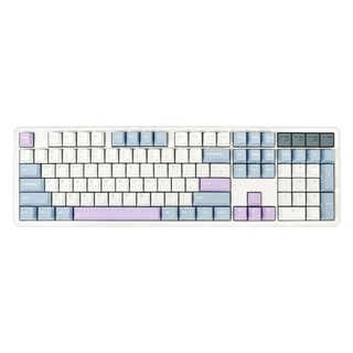 큐센 풀윤활 가스켓 유무선 기계식 키보드, 블루퍼플, QSENN Q104 PBT, 저소음 바다소금축