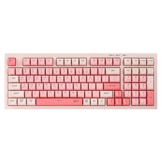 지클릭커 오피스프로 사일런스 M RGB 무소음 98키 무선 블루투스 키보드, CORAL Pink rc2, WK50, 제조사축