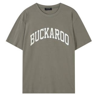 버커루 남성용 코튼스판 스탠다드핏 아치로고 반팔 티셔츠 B242Z1020P