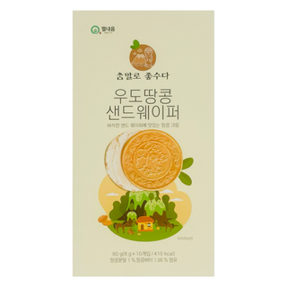 필내음 우도 땅콩 샌드웨이퍼 과자, 1개, 80g