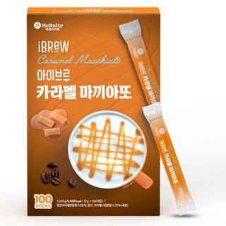 맥널티커피 아이브루 카라멜 마끼아또 커피믹스, 1개, 100개입, 12g