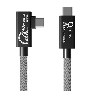QUALITY ASSURANCE USB4 40Gbps 8K 60Hz Type-C Thunderbolt 4 240W超高速數據充電線, 銀, 3m, 1個