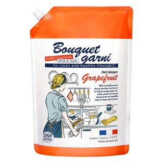 BOUQUET GARNI Eco洗碗精 葡萄柚香補充包, 1個, 2.1L
