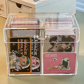 깔끔 포카케이스 보관 정리함 2칸, 1개, 투명