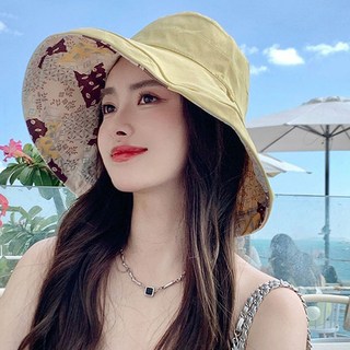 아뗄릭 플라워 퀼트 패턴 햇빛 차단 양면 모자 10267