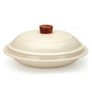 비자트 인덕션 세라믹 가마전골, 아이보리 + 마블, 1개, 28cm