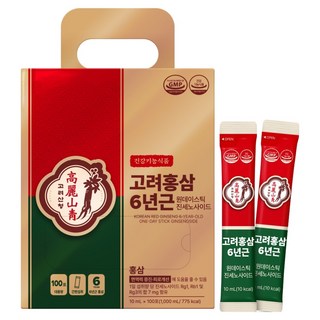 고려산청 6년근 원데이 홍삼 스틱 진세노사이드 대용량 100p, 1개, 1L