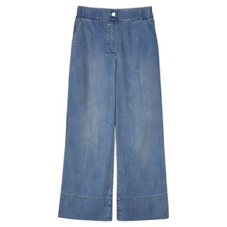 클라비스 쿹 텐셀 밴딩 크롭 와이드 데님