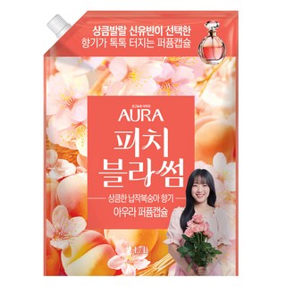 아우라 퍼퓸캡슐 섬유유연제 피치블라썸 리필, 1개, 1.7L