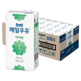 매일우유 저지방 1% 멸균우유, 200ml, 24개