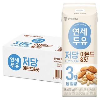 연세두유 저당 아몬드 잣 두유, 190ml, 24개
