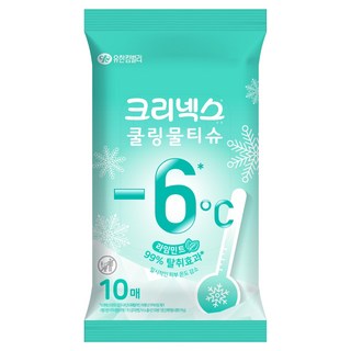 크리넥스 쿨링물티슈 라임민트 휴대형, 43g, 10매, 1개