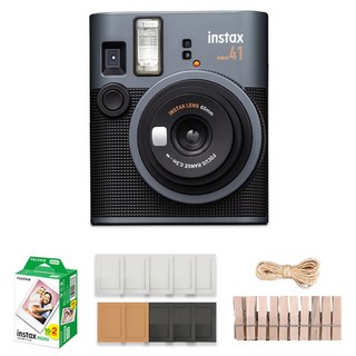 FUJIFILM 富士 instax 拍立得 迷你41+迷你底片 20入+紙相框 隨機出貨+木質裝飾組, 即時相機（迷你41）, 1套
