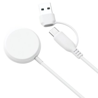 지파워 애플 워치 충전기 USB-A/C 겸용 1m, 화이트, 1개