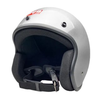 evo helmets 艾莉莎復古騎士安全帽 附冰絲面罩 顏色隨機, 銀色