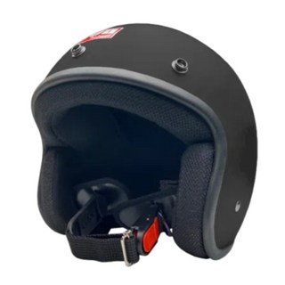evo helmets 艾莉莎復古騎士安全帽 附冰絲面罩 顏色隨機, 消光黑