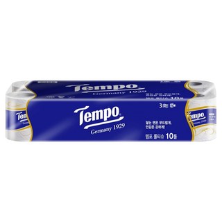 Tempo 천연펄프 3겹 고급롤화장지, 24m, 10롤, 1개
