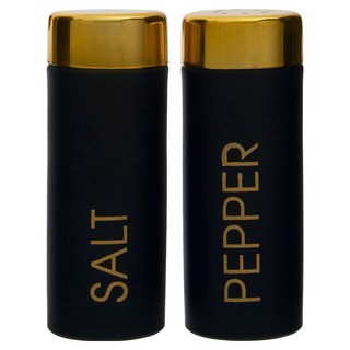 Premier 琺瑯調味罐2件組 黑金色, 1套, 單孔 100ml + 多孔 100ml