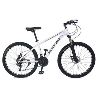 닥터바이크 2023년형 원터치 21단 디스크브레이크 스틸프레임 미조립 MTB 자전거 F-26S 66cm 방문설치, 멧화이트, 1개, 170cm