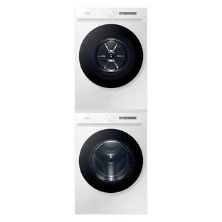[10% 환급가전] 삼성전자 비스포크 그랑데 AI 세탁기 WF24CB8650BW + 건조기 DV17CB6600BW 24kg + 17kg 직렬설치키트 방문설치, WF24CB8650BW7N, 화이트