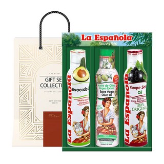 에스파놀라 스프레이 아보카도오일 200ml + 엑스트라버진 올리브유 200ml + 포도씨유 200ml 세트 + 쇼핑백, 1세트