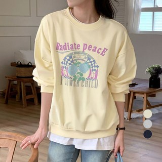 아피나르 그래픽 Peace 스웻셔츠